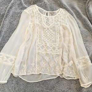 Lucky Brand long sleeve sheer top.